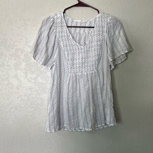 Gap v neck women’s peasant style blouse